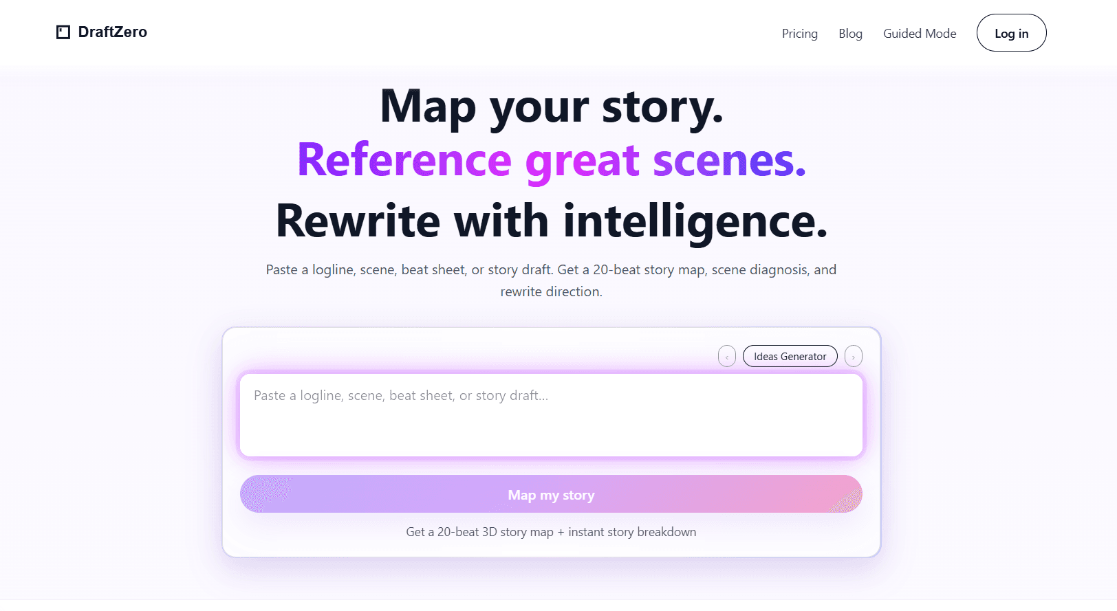 DraftZero home page module interface